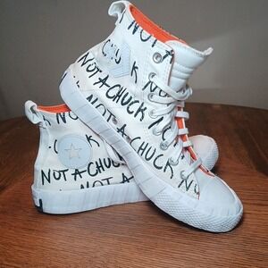 Converse Chuck Taylor All Star Unt1tl3d Not A Chuck White Orange women 9 kid 7